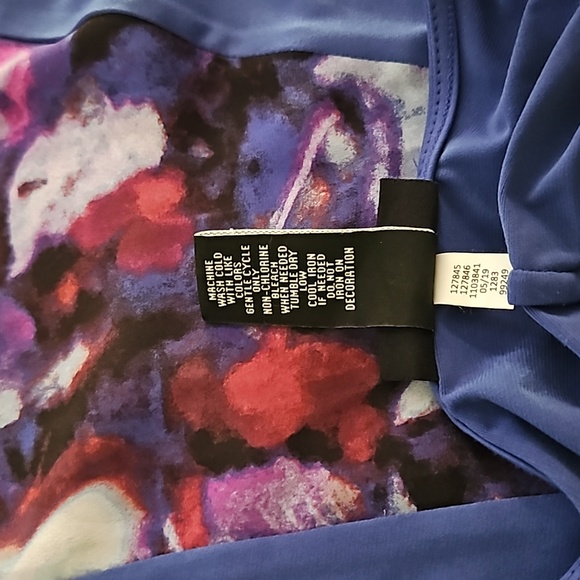 CATHERINES Black Label Hi-Low Myrtle Tunic Art Deco Pattern V Back Size 0x 14/16 - Picture 13 of 16